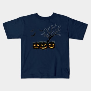 Halloween Season Scary Pumking Evil Tree Kids T-Shirt